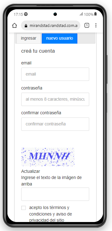 Creá y activá tu cuenta.