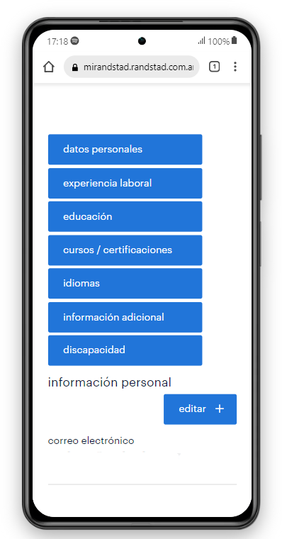 Completá tus datos personales.